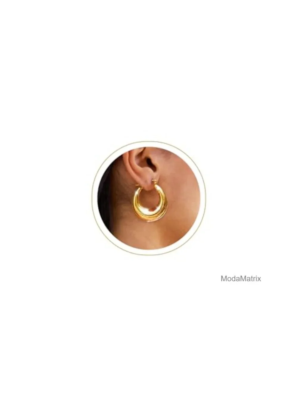 14k Gold Plated Chunky Triple Hoop Earrings Hypoallergenic Dainty Jewelry
